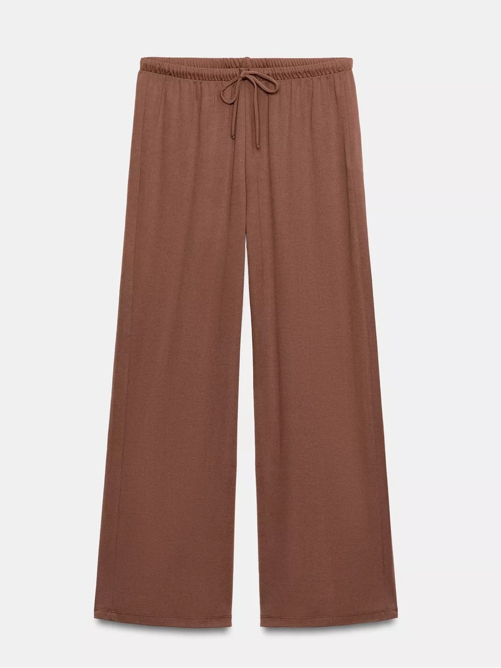 Zara NWT flowy relaxed Wide-Leg Drawstring casual Pants terracotta